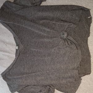 Grey distressed crop top